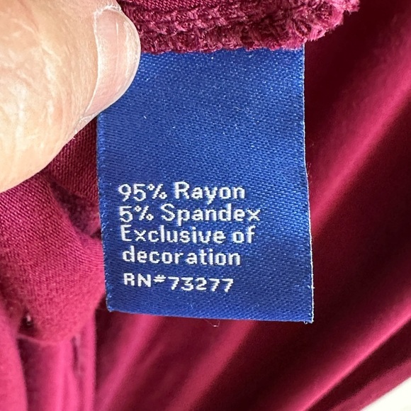 Apt. 9 Wine/Burgundy V-Neck Ruffle Sleeveless Maxi Dress with Side Slit Sz L - Picture 12 of 13